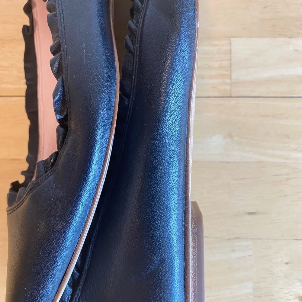 Kate Spade Nicole Black Ruffle Trim Ballet Flats 7.5